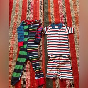 Hanna Andersson 2t pajama lot of 2 stripes zipper summer 2 piece Boden style